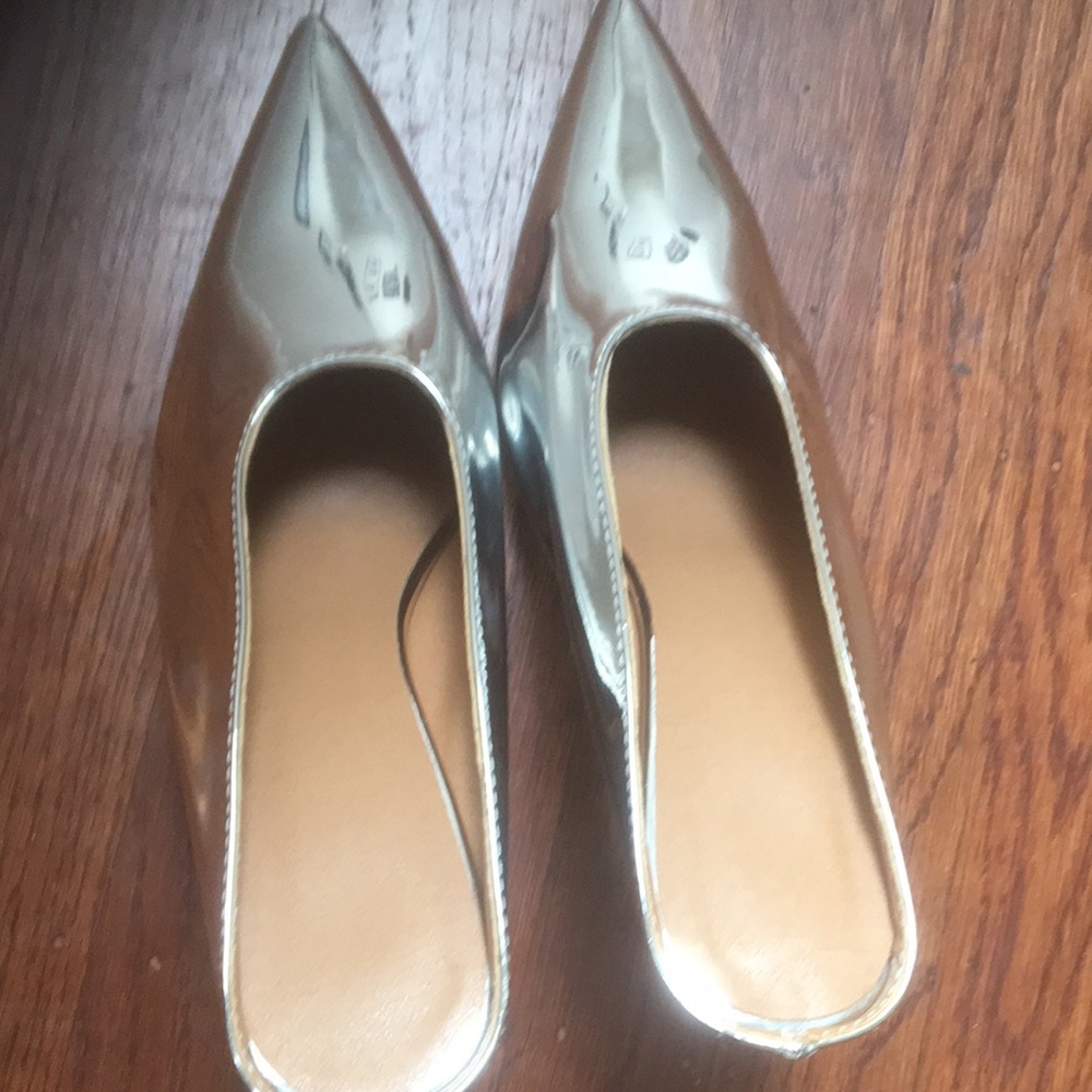 Silver mules in kitten heel - Picture 3 of 6
